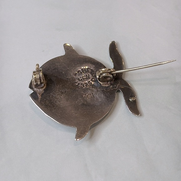 Vintage Taxco Mexico Sterling Silver Abalone Fish Pin Brooch - Picture 3 of 5